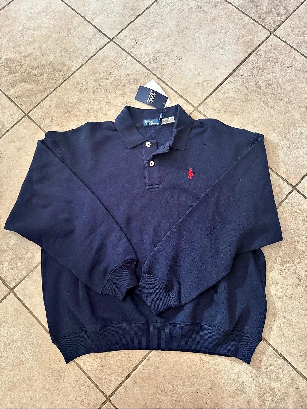 Polo Ralph Lauren Polo Fleece Long Sleeve Navy Size Medium NWT